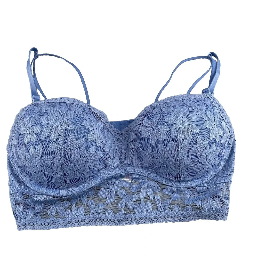 Victoria's Secret PINK Push Up‎ Bra Womens Medium Floral Lace Bustier Coquette